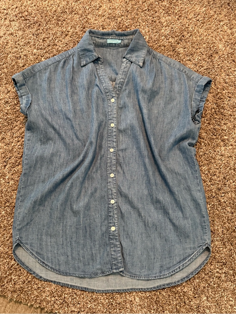 J. McLaughlin linen blend button down tunic top